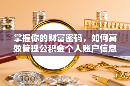 乌当掌握你的财富密码，如何高效管理公积金个人账户信息
